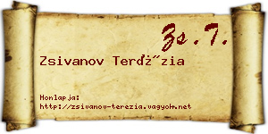 Zsivanov Terézia névjegykártya