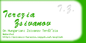 terezia zsivanov business card